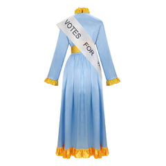 Mary Poppins 1964 Winifred Banks Blue Dress Set Outfits Cosplay Costume