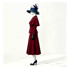 Mary Poppins Returns Mary Poppins Red Skirt Blue Hat Set Outfits Cosplay Costume