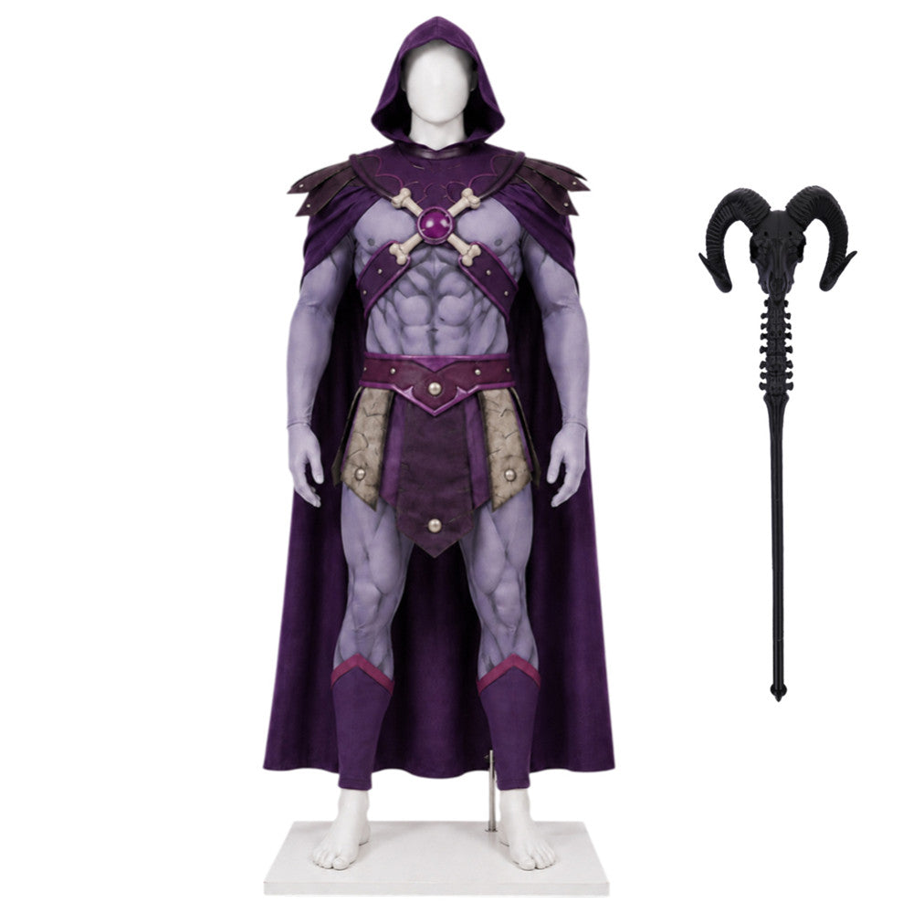 Adult Kids Masters Of The Universe (2026) Skeletor Purple Muscle Jumpsuit Set Outfits Cosplay Costume