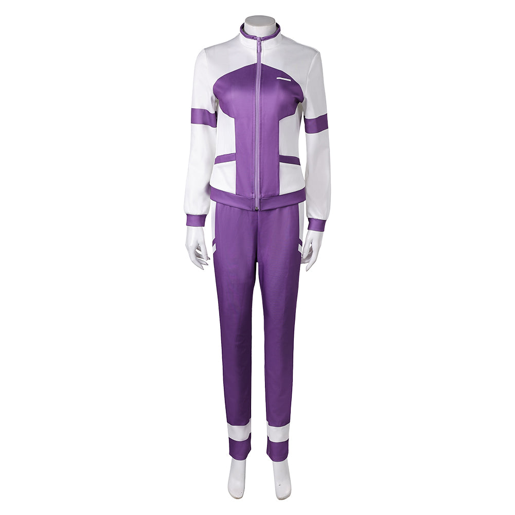 Mejiro McQueen Purple White Sports Jacket Trousers Set Cosplay Costume