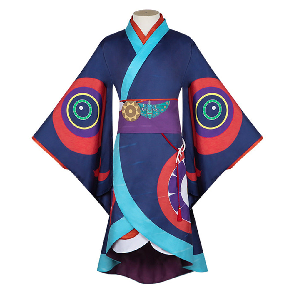 Mononoke: Karakasa Kusuriuri Blue Kimono Set Outfits Cosplay Costume
