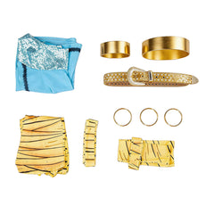 Monster High Cleo De Nile Blue Yellow Set Outfits Halloween Cosplay Costume