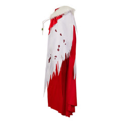 Monster Hunter Wilds (2025) Lala Barina White Red Cloak  Side Cape Outfits Cosplay Costume