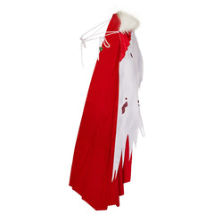Monster Hunter Wilds (2025) Lala Barina White Red Cloak  Side Cape Outfits Cosplay Costume