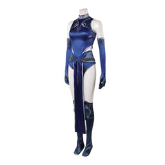Mortal Kombat 1 Kitana Outworld Menagerie Blue Set Outfits Cosplay Costume 