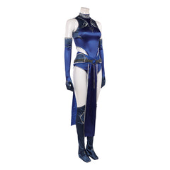 Mortal Kombat 1 Kitana Outworld Menagerie Blue Set Outfits Cosplay Costume 