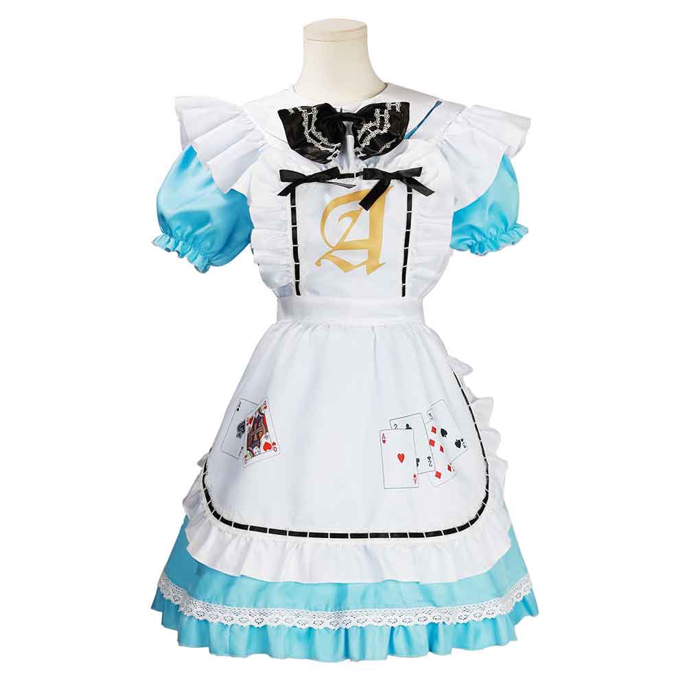Movie Alice in Wonderland Alice Blue Lolita Dress Outfits Cosplay Costume Halloween Carnival Suit