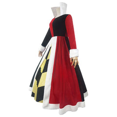 Movie Alice In Wonderland Queen Of Hearts Red Dress Cosplay Costume Outfits Halloween Carnival Suit