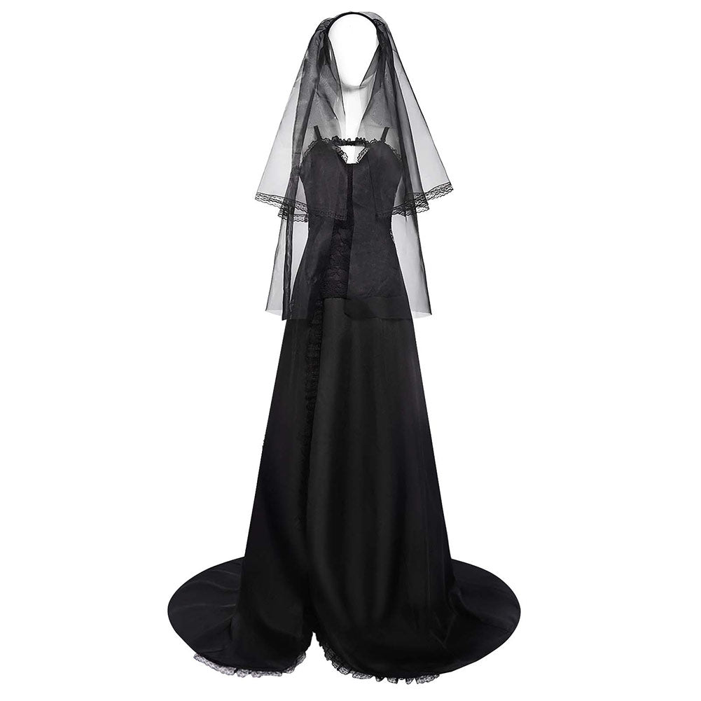 Movie Beetlejuice 2 (2024) Astrid Cosplay Black Wedding Dress Outfits Cosplay Costume Halloween Carnival Suit