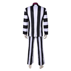 Movie Beetlejuice 2 (2024) Beetlejuice Suit Red Shirt Outfits Cosplay Costume Halloween Carnival 