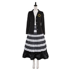 Movie Beetlejuice 2 (2024) Lydia Black Cube Skirt Outfits Cosplay Costume Halloween Carnival Suit 