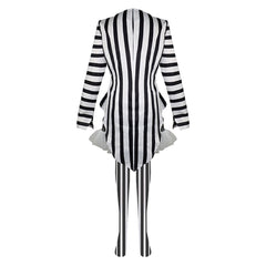 Movie Beetlejuice Beetlejuice (2024) Lydia Black Stripes Dress Outfits Cosplay Costume Halloween Carnival Suit 