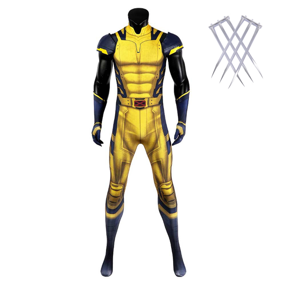 Deadpool 3 James Howlett Wolverine Yellow Sleeveless Jumpsuit Outfits Cosplay Costume Suit