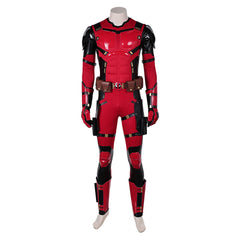 Movie Deadpool & Wolverine (2024) Deadpool Patent Leather Red Jumpsuit Outfits Cosplay Costume Halloween Carnival Suit