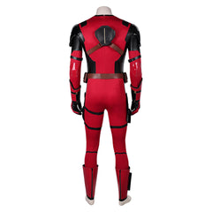 Movie Deadpool & Wolverine (2024) Deadpool Patent Leather Red Jumpsuit Outfits Cosplay Costume Halloween Carnival Suit