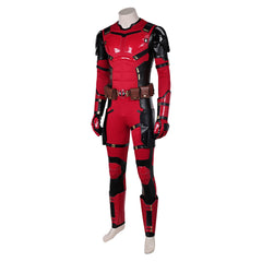 Movie Deadpool & Wolverine (2024) Deadpool Patent Leather Red Jumpsuit Outfits Cosplay Costume Halloween Carnival Suit