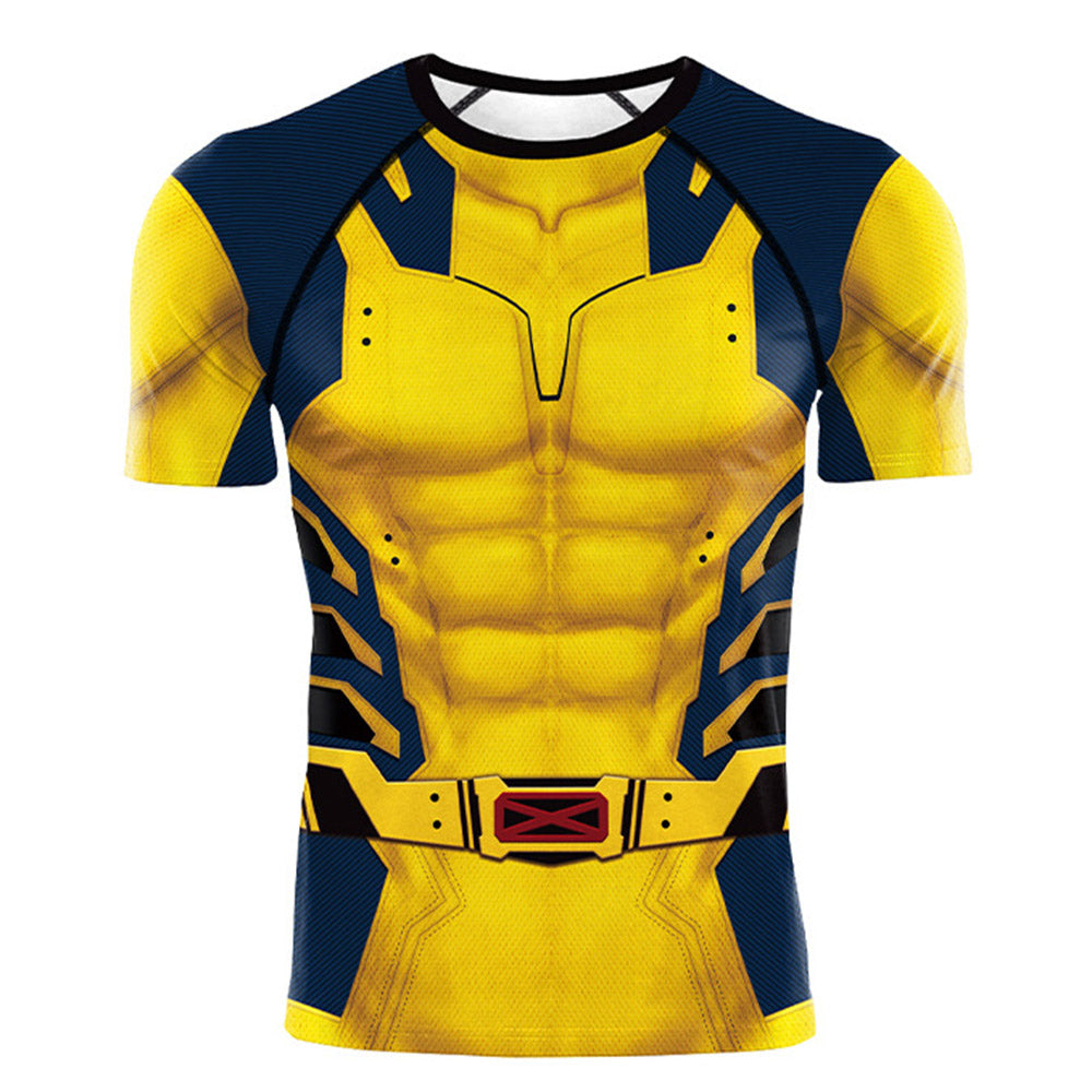 Movie Deadpool & Wolverine (2024) Wolverine James Howlett Printed T-shirt Outfits Cosplay Costume Halloween Carnival Suit 