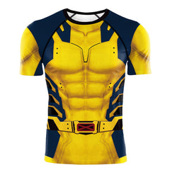 Movie Deadpool & Wolverine (2024) Wolverine James Howlett Printed T-shirt Outfits Cosplay Costume Halloween Carnival Suit 