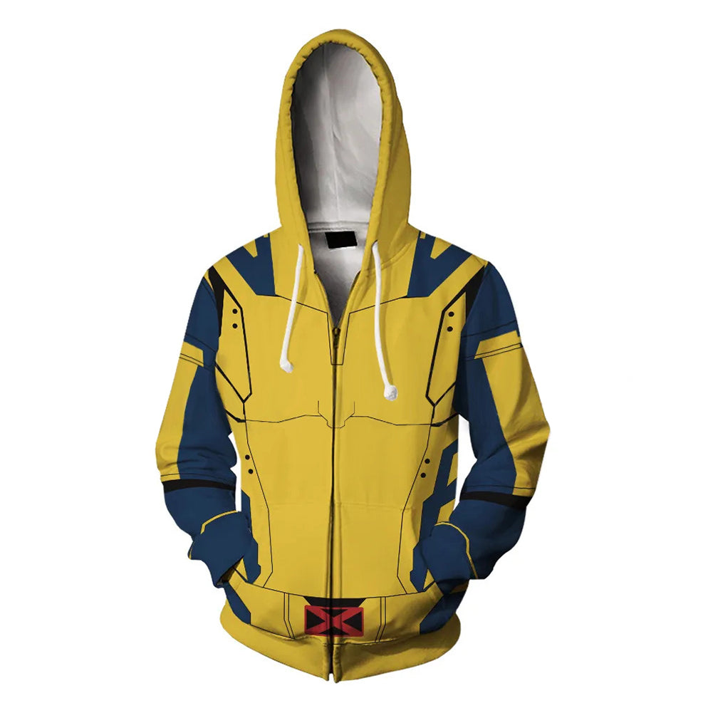 Movie Deadpool & Wolverine (2024) Wolverine Yellow ZipUp Hoodie Outfi