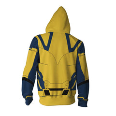 Movie Deadpool & Wolverine (2024) Wolverine Yellow Zip-Up Hoodie Outfits Cosplay Costume Halloween Carnival Suit