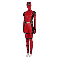 Movie Deadpool & Wolverine (2024) Women Deadpool Jumpsuit Outfits Cosplay Costume Halloween Carnival Suit 