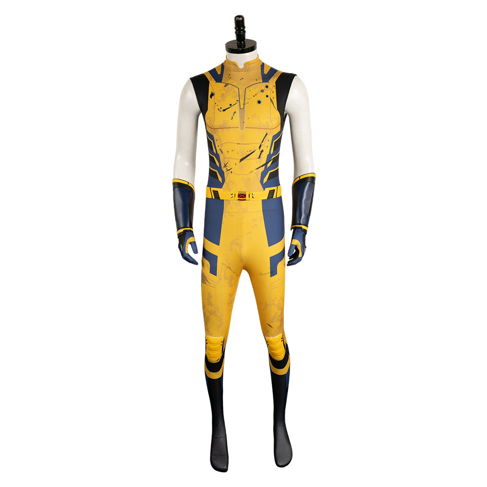 Movie Deadpool & Wolverine (2024)Wolverine Yellow Sleeveless Jumpsuit Outfits Cosplay Costume Halloween Carnival Suit 