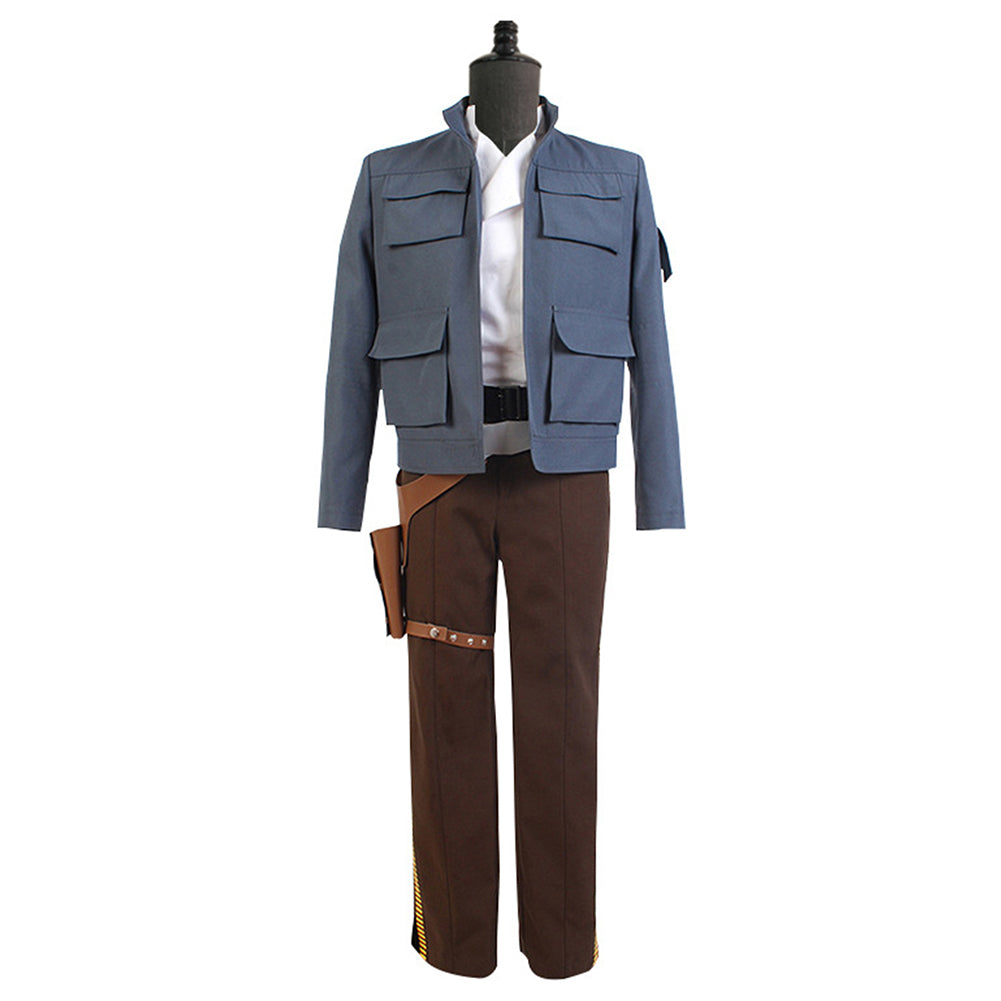 Movie Han Solo Blue Coat Set Outfits Cosplay Costume Halloween Carnival Suit