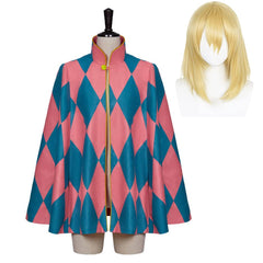 Howl‘s Moving Castle Howl Pink Blue Cloak Outfits Cosplay Costume Halloween Suit