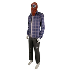 Movie In A Violent Nature (2024) Johnny Horror Gingham Shirt Outfits Cosplay Costume Halloween Carnival Suit