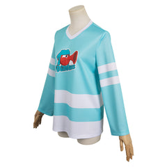 ﻿Movie Inside Out 2 (2024)  Riley Andersen Fog Horns Blue Team Uniform Shirt Outfits Cosplay Costume Halloween Carnival Suit 