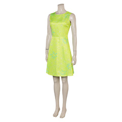 Movie Inside Out 2 (2024) Joy Daily Wear Green Dress Outfits Cosplay Costume Halloween Carnival Suit