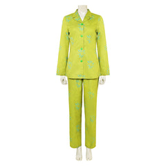 Movie Inside Out 2 (2024) Joy Green Sleepwear Pajamas Outfits Cosplay Costume Halloween Carnival Suit 