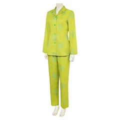 Movie Inside Out 2 (2024) Joy Green Sleepwear Pajamas Outfits Cosplay Costume Halloween Carnival Suit 