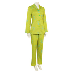 Movie Inside Out 2 (2024) Joy Green Sleepwear Pajamas Outfits Cosplay Costume Halloween Carnival Suit 