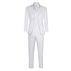 Movie Joker 2 (2024) Joker Arthur Fleck White Suit Set Cosplay Costume Outfits Halloween Carnival 