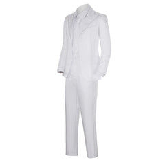 Movie Joker 2 (2024) Joker Arthur Fleck White Suit Set Cosplay Costume Outfits Halloween Carnival 