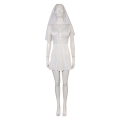 Movie Joker 2 Joker: Folie à Deux (2024) Harley Quinn White Dress Outfits Cosplay Costume Halloween Carnival Suit