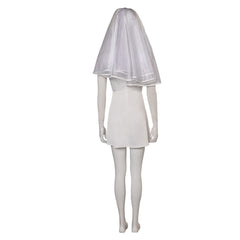 Movie Joker 2 Joker: Folie à Deux (2024) Harley Quinn White Dress Outfits Cosplay Costume Halloween Carnival Suit