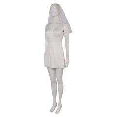 Movie Joker 2 Joker: Folie à Deux (2024) Harley Quinn White Dress Outfits Cosplay Costume Halloween Carnival Suit