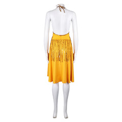 Movie Joker 2 Joker: Folie à Deux (2024) Harley Quinn Yellow Dress Outfits Cosplay Costume Halloween Carnival Suit 