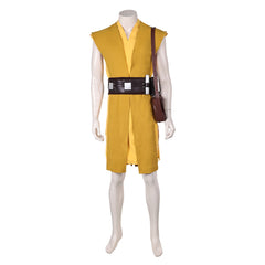 Movie Kelnacca Jedi Yellow Outfits Bag Set Cosplay Costume Halloween Carnival Suit 