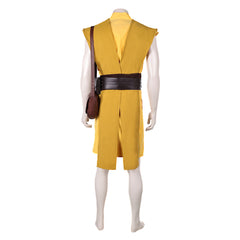 Movie Kelnacca Jedi Yellow Outfits Bag Set Cosplay Costume Halloween Carnival Suit 