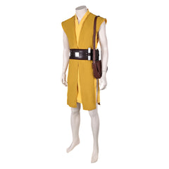 Movie Kelnacca Jedi Yellow Outfits Bag Set Cosplay Costume Halloween Carnival Suit 