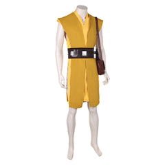 Movie Kelnacca Jedi Yellow Outfits Bag Set Cosplay Costume Halloween Carnival Suit 