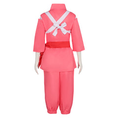 Movie Spirited Away Ogino Chihiro Pink Set Outfits Cosplay Costume Halloween Carnival Suit