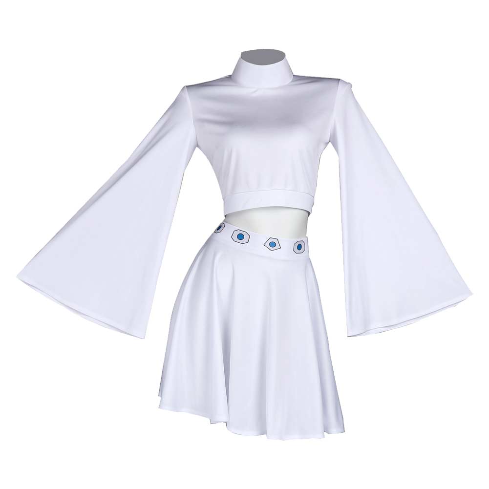Movie Star Wars Leia Superheroine Dress Cosplay Costume Outfits Halloween Carnival Suit
