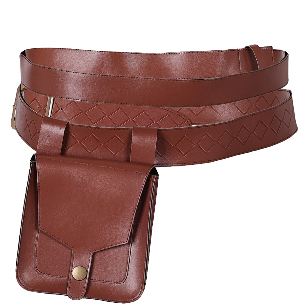 Tangled Flynn Rider Brown Waist Bag Unisex Cosplay Accessories Halloween Carnival Props