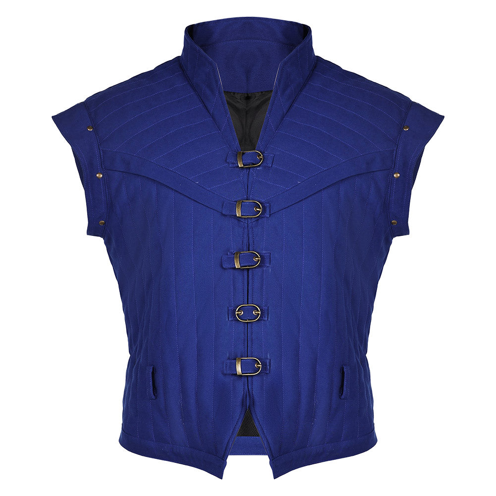 Movie Tangled Flynn Rider Medieval Blue Waistcoat Cosplay Costume Outfits Halloween Carnival Suit