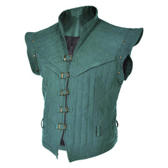 Movie Tangled Flynn Rider Medieval Green Waistcoat Outfits Cosplay Costume Halloween Carnival Suit