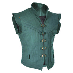 Movie Tangled Flynn Rider Medieval Green Waistcoat Outfits Cosplay Costume Halloween Carnival Suit